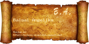 Balsai Angelika névjegykártya